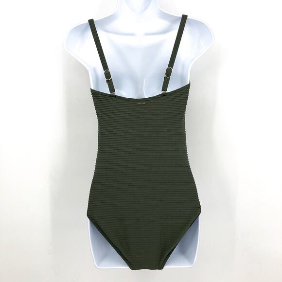 SEA LEVEL SWIM Spinnaker U Bar Bandeau One Piece Swimsuit Size 6 Khaki Green NWT - Picture 8 of 12